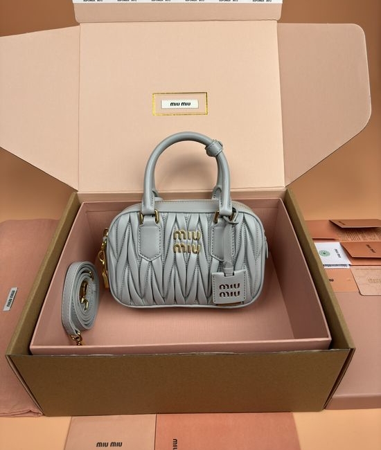 Miu Miu Arcadie Matelasse Small Bowling Bag 5BB123