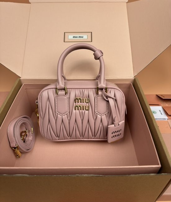 Miu Miu Arcadie Matelasse Light Pink Lambskin Bag _5BB123