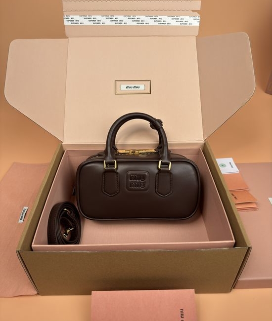 Miu Miu Arcadie Leather Small Bowling Bag 5BB142