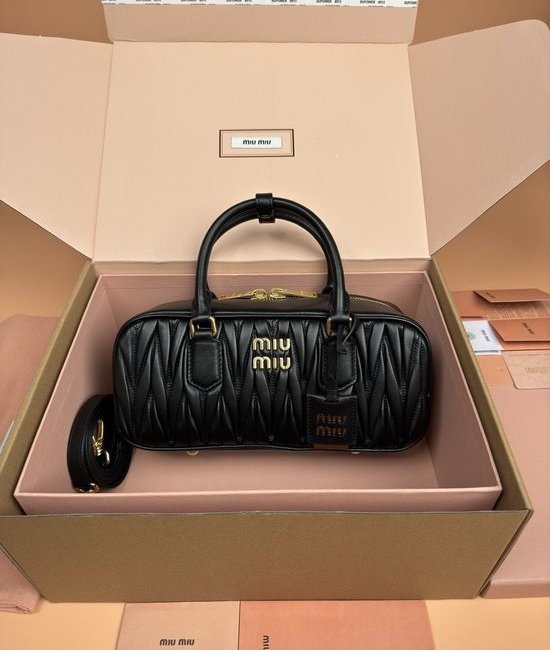Miu Miu Arcadie Matelasse Medium Bowling Bag 5BB148