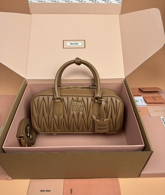 Miu Miu Arcadie Matelasse Lambskin Bowling Bag 5BB148