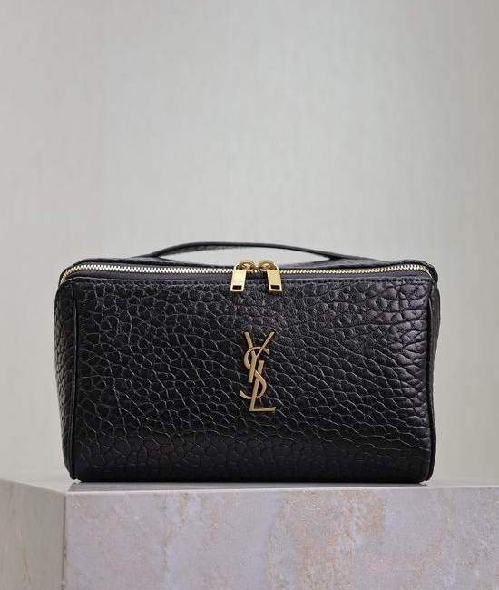 Yves Saint Laurent YSL Gaby Textured Leather Cosmetic Bag 753171