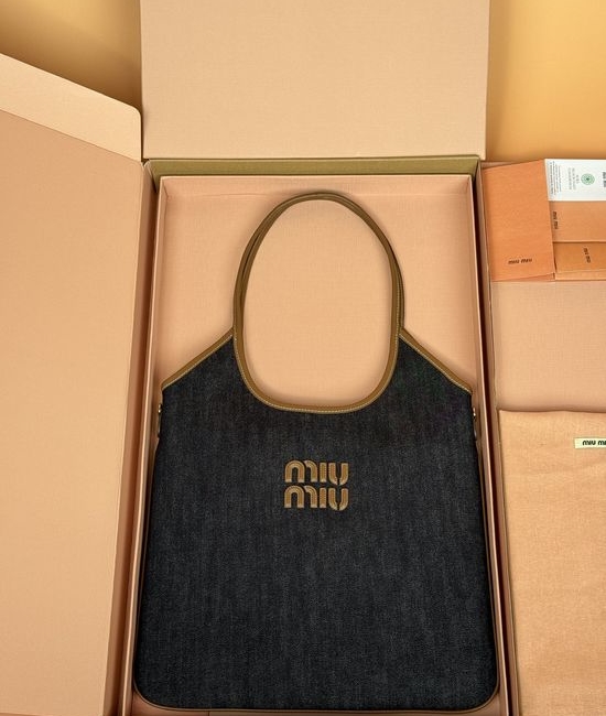 Miu Miu IVY Denim Trim Handbag 5BG231
