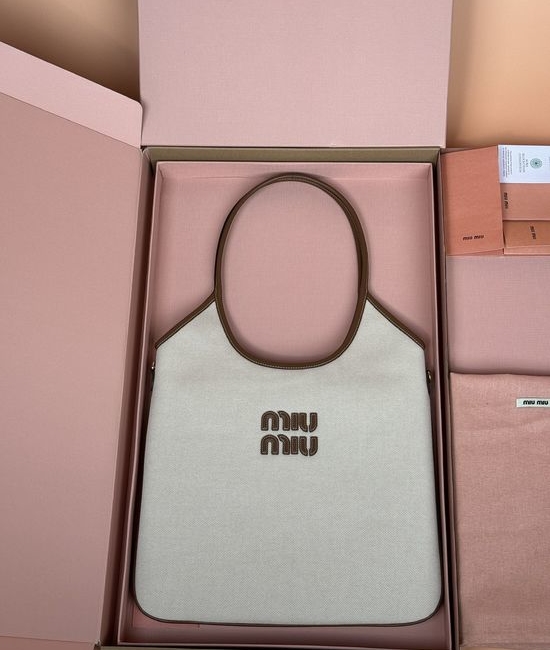 Miu Miu IVY Canvas Tote Bag 5BG231