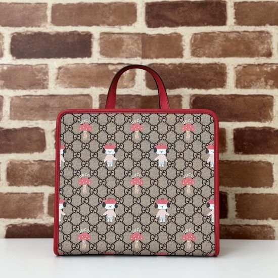 Gucci Tote Bag Dog Mushroom Print 605614
