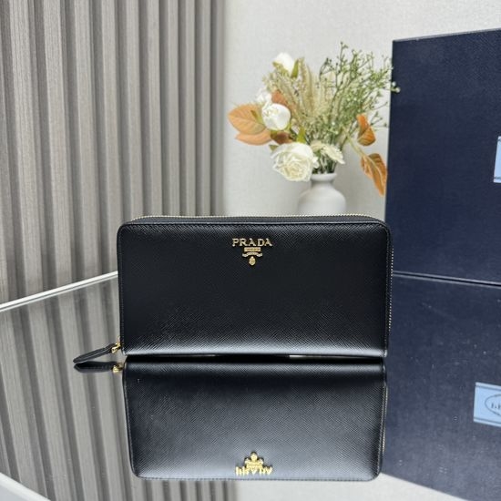 Prada Single Zip Saffiano Leather Wallet 1ML506
