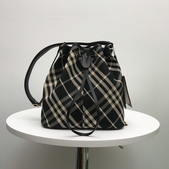 Burberry Check Drawstring Bucket Bag 80938711