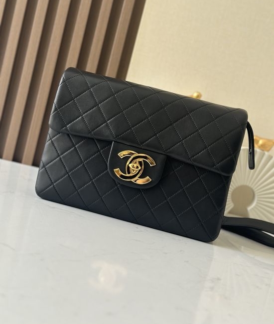 Chanel Classic Flap Large Gold Logo Bag A2219