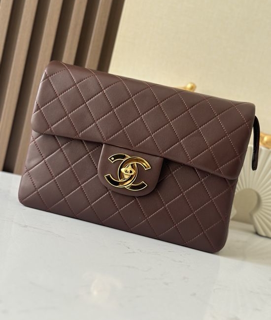Chanel Classic Flap Large Gold Logo Bag A2219