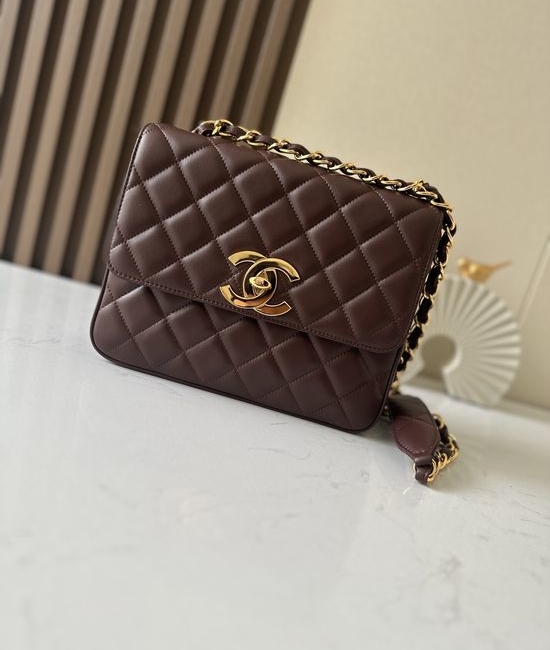 Chanel Classic Flap Vintage Large Brown Bag A2218