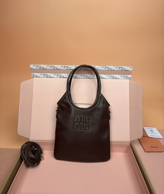Miu Miu IVY Leather Tote Small Top Handle Crossbody Bag 5BG281