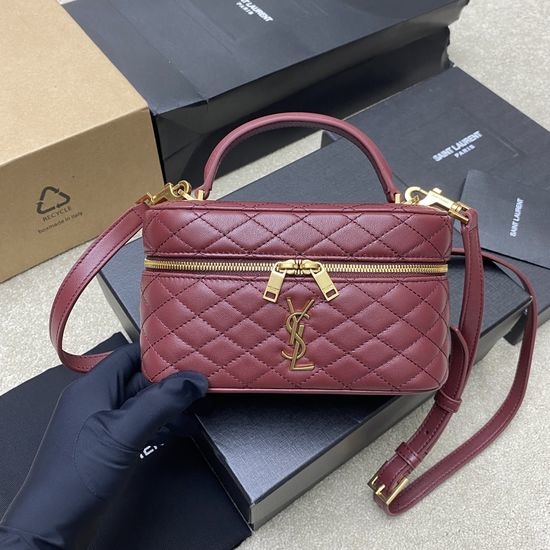 Yves Saint Laurent YSL Quilted Leather Shoulder Clutch 766731