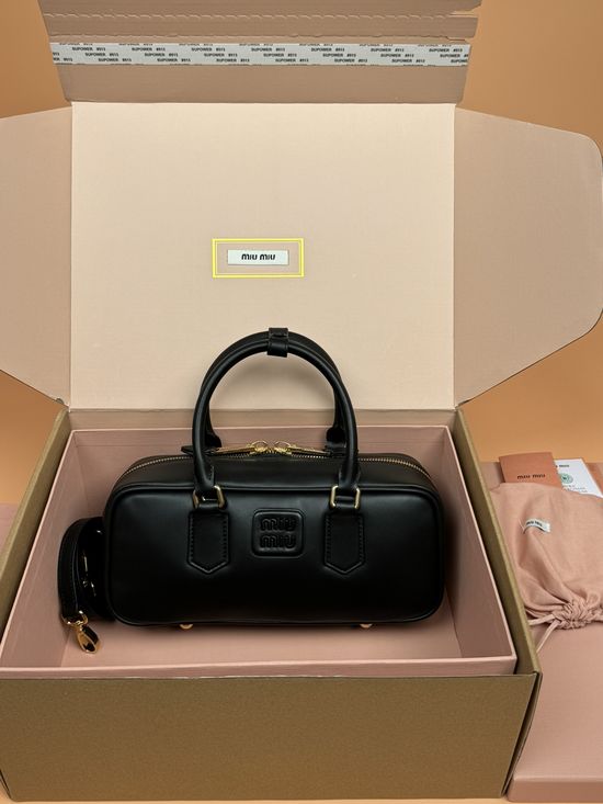 Miu Miu Arcadie Leather Bowling Crossbody Bag 5BB148