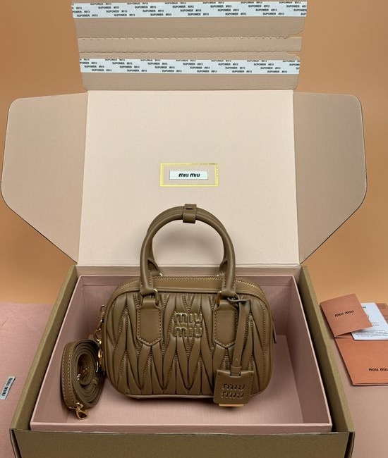 Miu Miu Arcadie Matelasse Caramel Lambskin Bag _5BB123