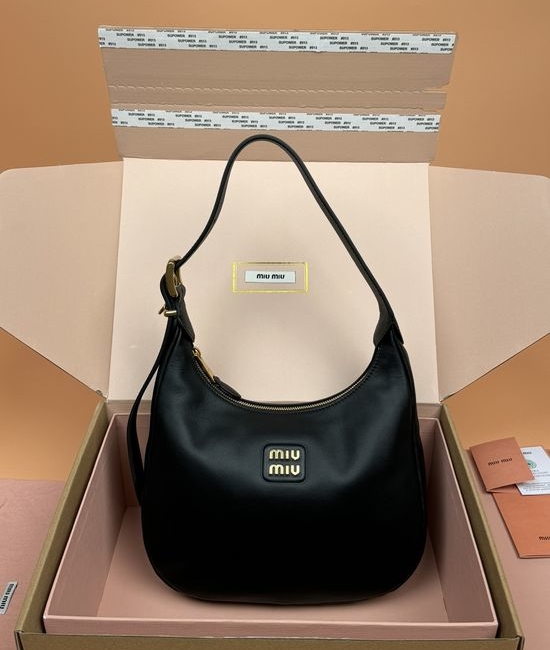Miu Miu Leather Crescent Handbag Shoulder Bag 5BP177