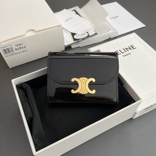 Celine TRIOMPHE Wallet Patent Leather 10D782CQH