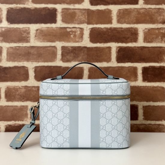 Gucci Handbag Original Leather Gray Blue 811489