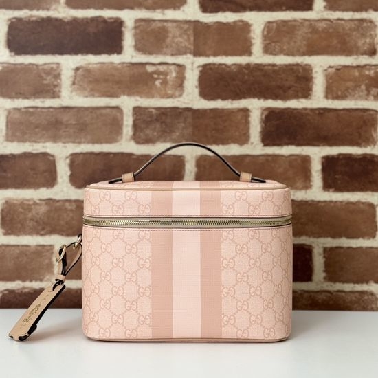 Gucci Large Tote Bag Premium Leather Grey Pink 811489