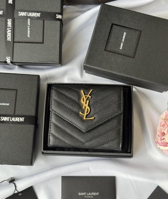 Yves Saint Laurent YSL Trifold Wallet Calfskin 403943