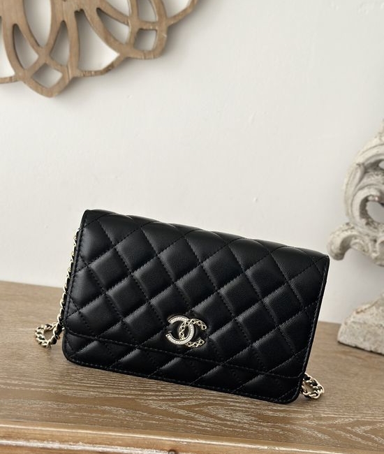 Chanel Lambskin Rhinestone Chain WOC 66012
