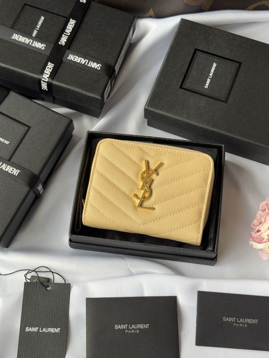 Yves Saint Laurent Zip Around Leather Wallet 403723