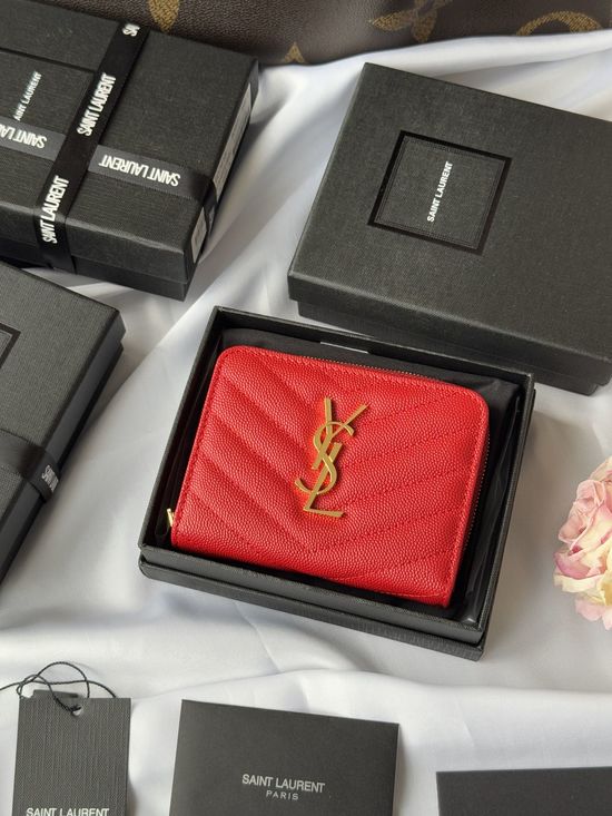 Yves Saint Laurent Zip Around Leather Wallet 403723