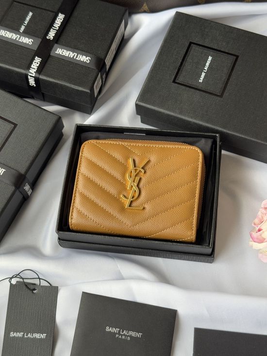 Yves Saint Laurent Zip Around Leather Wallet 403723