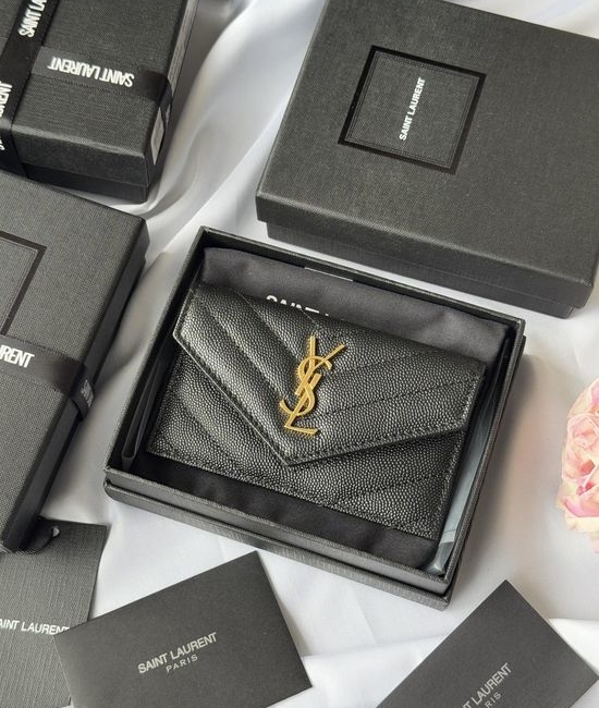 Yves Saint Laurent YSL Quilted Leather Card Holder 612808