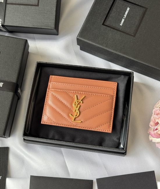 Yves Saint Laurent YSL MONOGRAM Matelasse Leather Card Holder 423291