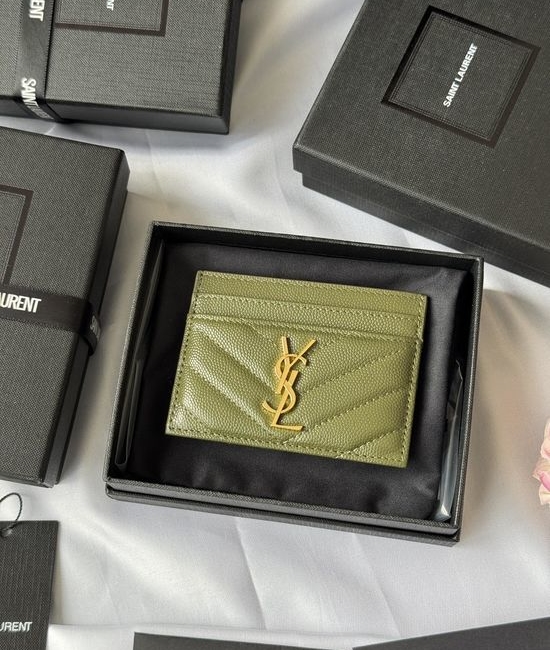 Yves Saint Laurent YSL MONOGRAM Matelasse Leather Card Holder 423291