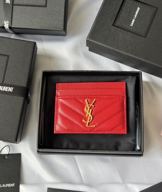 Yves Saint Laurent YSL MONOGRAM Matelasse Leather Card Holder 423291
