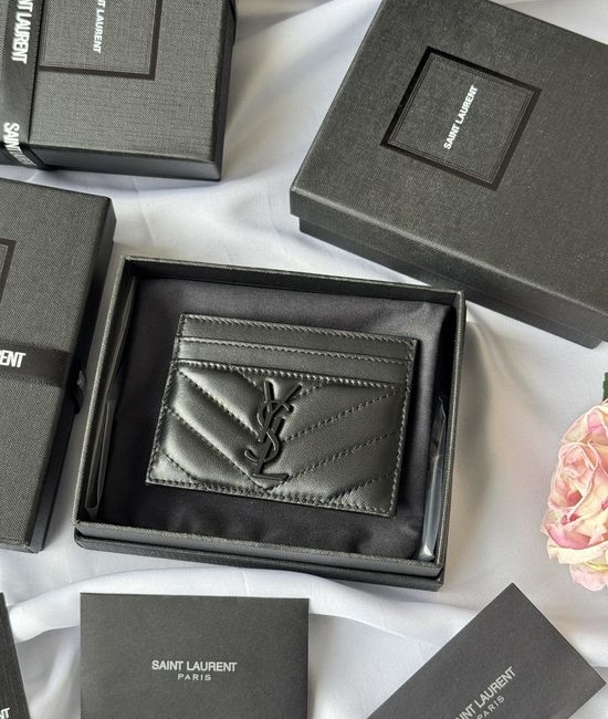 Yves Saint Laurent YSL MONOGRAM Leather Card Holder 423291