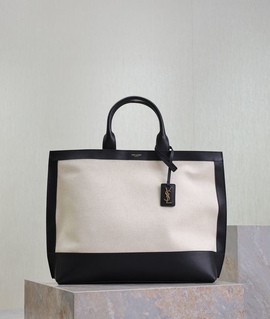 Yves Saint Laurent YSL Shopping Canvas Tote Handbag 619757