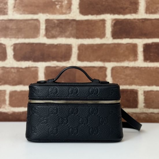 Gucci Original Leather Black Litchi G Bag 815949