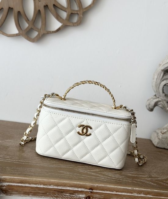 Chanel Lambskin Handle Logo Box Bag 66017