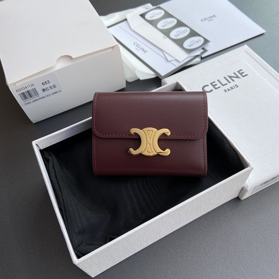 Celine TRIOMPHE Shiny Leather Short Wallet 10L653DS3.04LU652