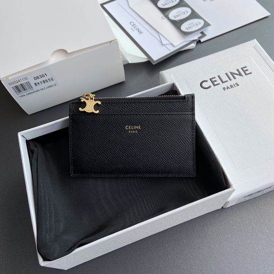 Celine Grained Calfskin Zipper Card Holder 10M083FRJ