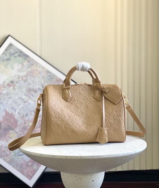 Louis Vuitton LV Speedy Soft Embossed Leather Handbag M47186