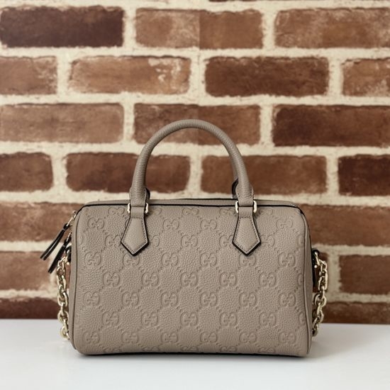 Gucci Gray Grained Embossed Shoulder Bag 815255