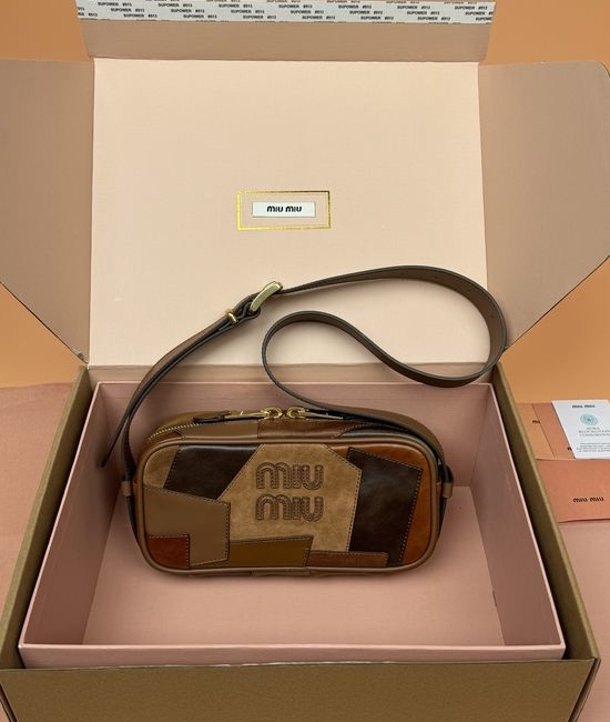 Miu Miu Beau Leather Patchwork Handbag 5BB158