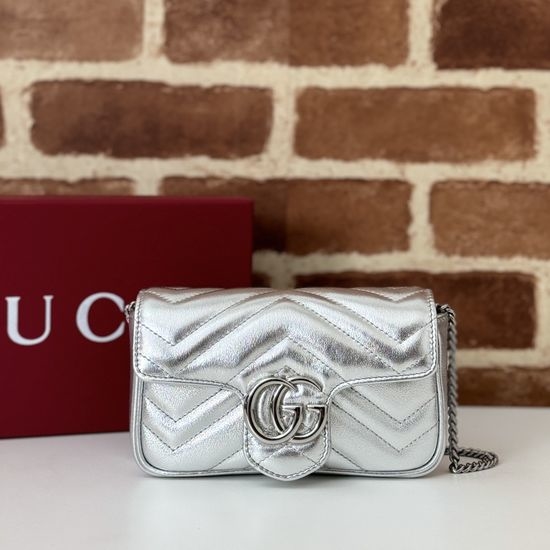 Gucci Large Handbag Silver Model 476433