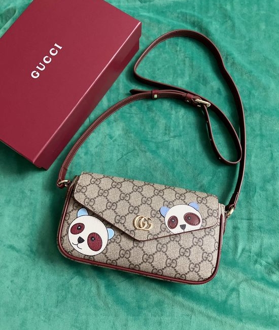 Gucci Panda Printed Crossbody Bag PVC With Leather Trim 818764