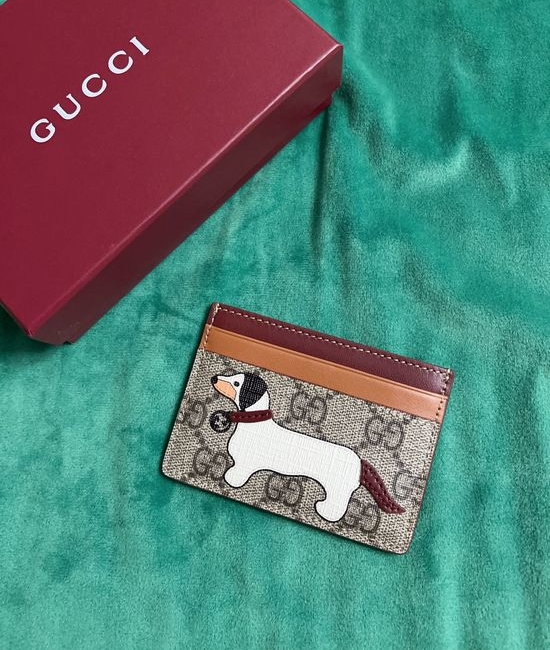 Gucci PVC And Calfskin Card Holder With Cartoon Prints 818769