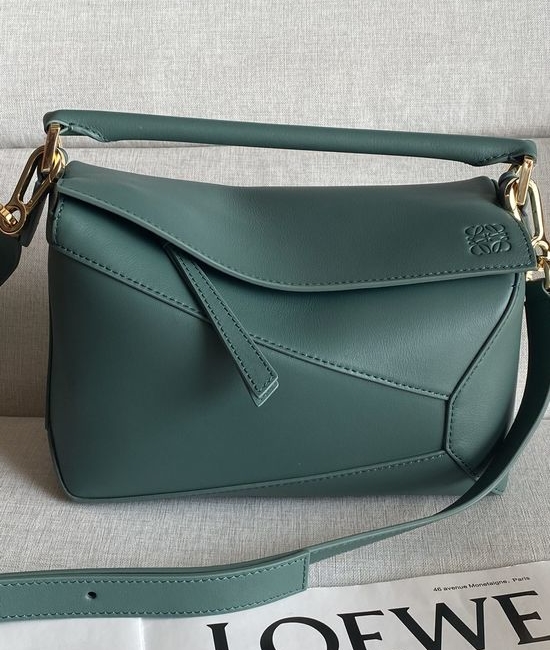 Loewe Puzzle Small Vetiver Green Grain Calfskin 3001B