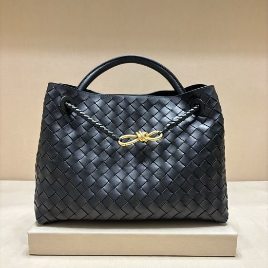 Bottega Veneta BV Andiamo Woven Lambskin Handbag 8463