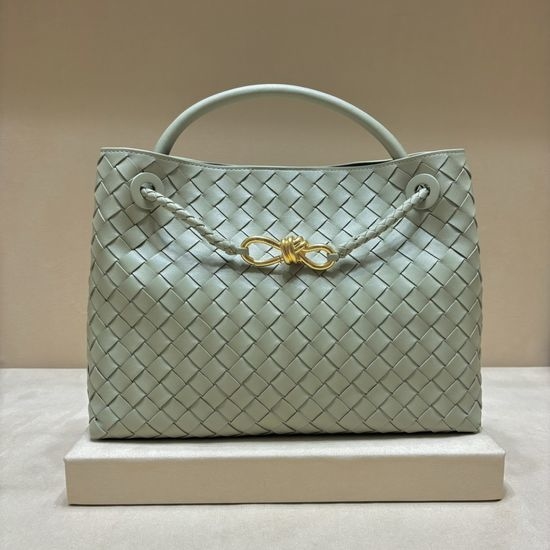 Bottega Veneta BV Andiamo Woven Lambskin Handbag 8463