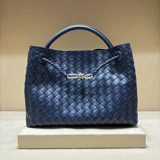 Bottega Veneta BV Andiamo Woven Lambskin Handbag 8463