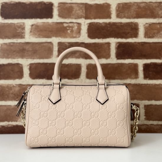 Gucci Pink Grained Embossed Shoulder Bag 815255