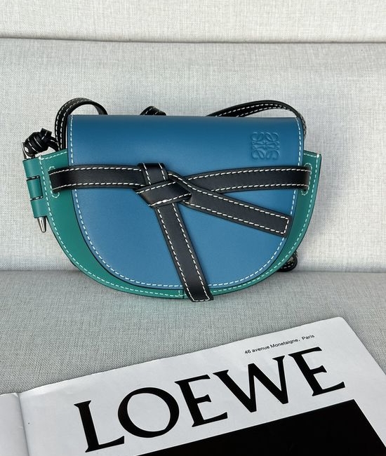 Loewe Mini Gate Saddle Reef Blue Bag 56T18