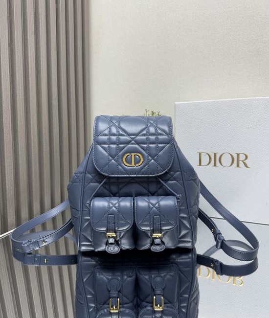 Christian Dior CD Caro Blue Lambskin Backpack 6301